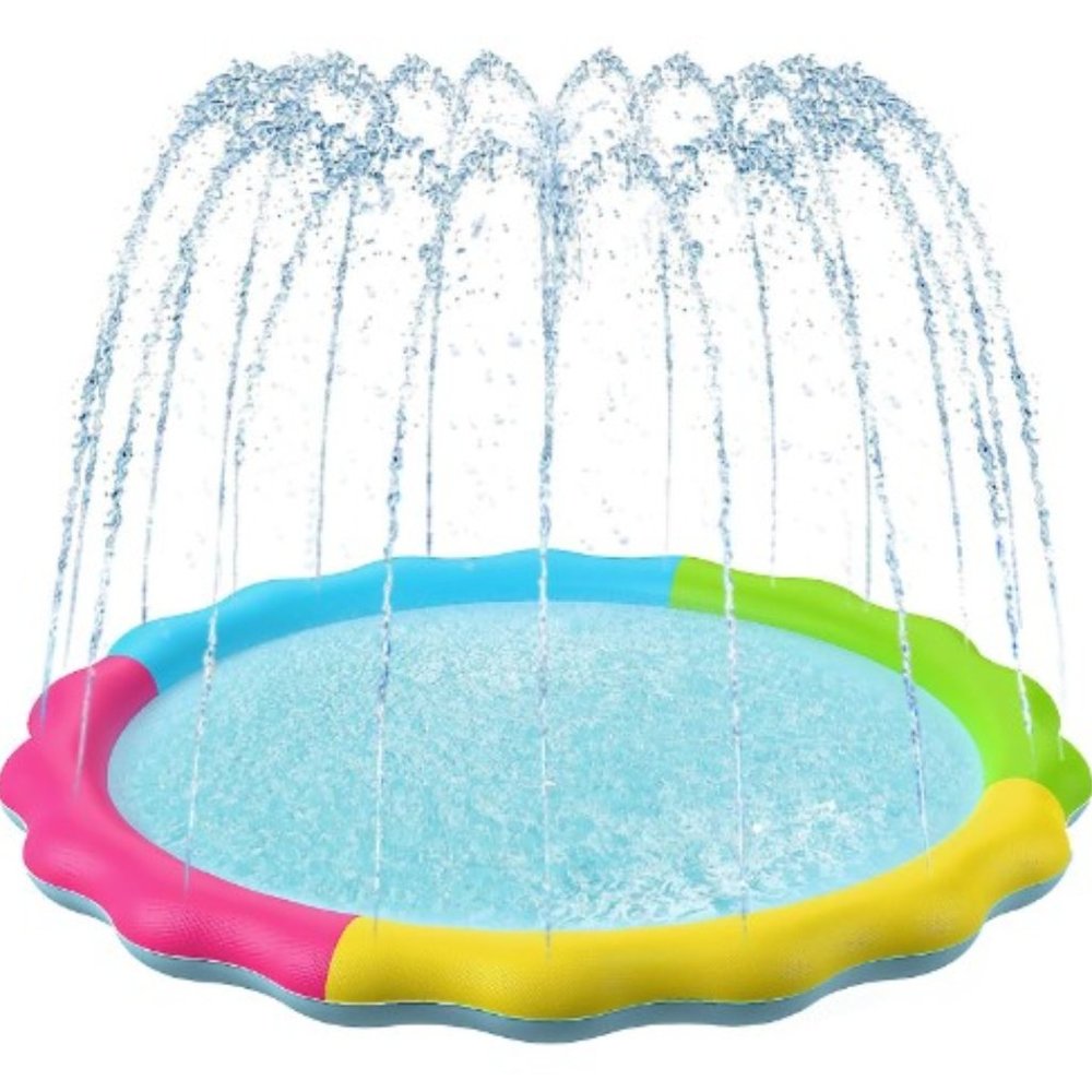 XXL - 86" Dogs & Kids Round Sprinkler-Splash Pad / Non-Slip Floor